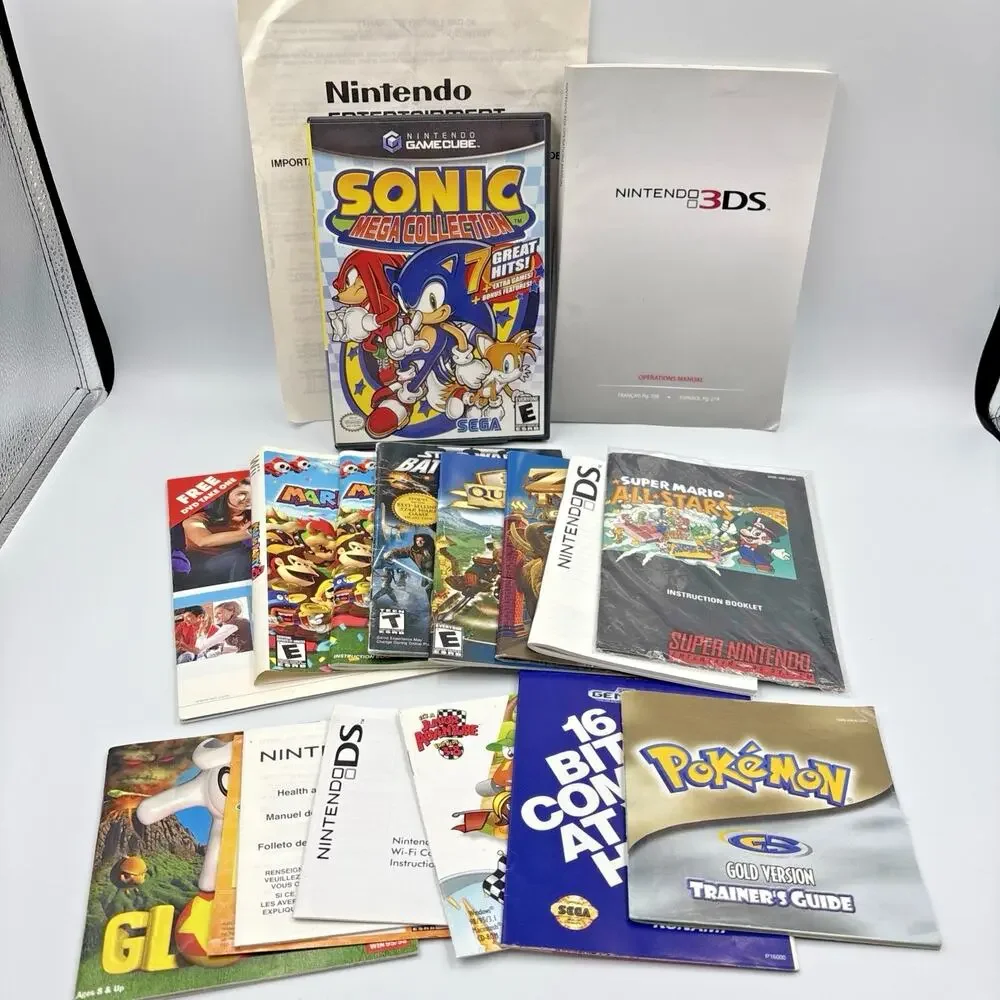 Lot Misc Nintendo/Sega Manuals Gamecube Nintendo DS/3DS NES and more